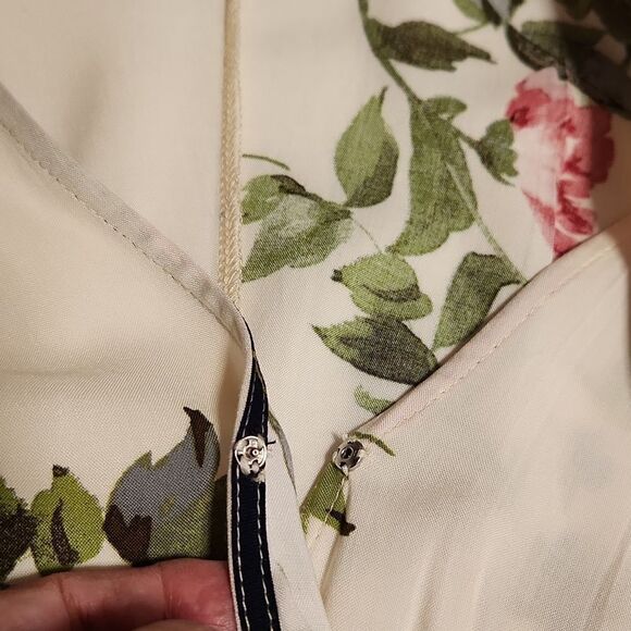 NWOT, Calista navy/ivory floral border surplus tiered midi dress - Picture 11 of 11